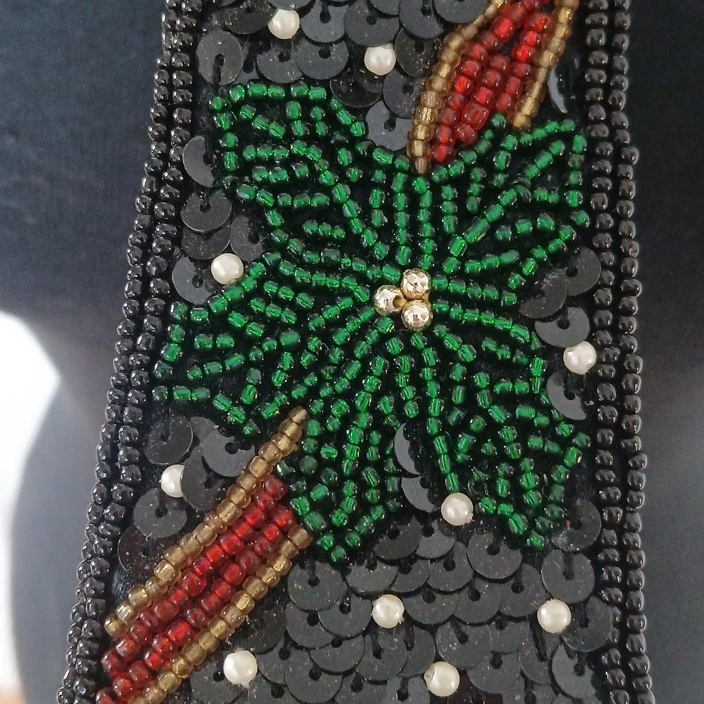 Milor SM Necktie Xmas Party Holiday Snowman Embellished Beaded N Sequins Satin